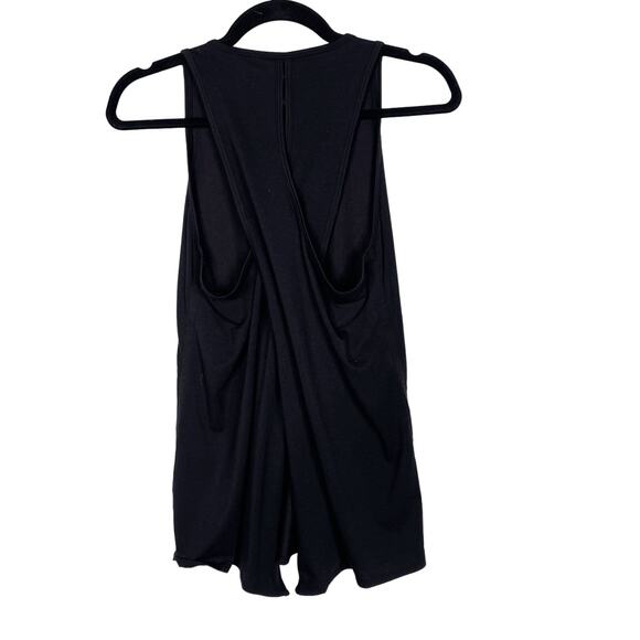 Athleta Small S Black Essence Vital Tie Back Tank Top Round Neck Workout Active - Picture 1 of 10